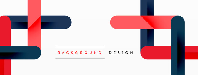 Obraz premium Colorful lines with shadows. Geometric background design. Vector Illustration For Wallpaper, Banner, Background, Card, Book Illustration, landing page
