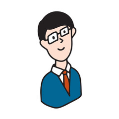 制服を着た男子学生・スーツのビジネスマンのイラストアイコン　中学生・高校生
