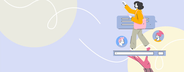 Personnel doing job interview flat vector concept operation hand drawn illustration
