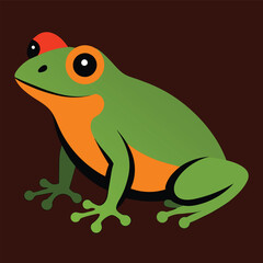 Solid color Common Frog animal vector design
