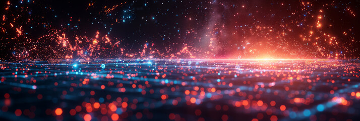 Fototapeta premium Digital background for tech, AI, neural networks, data, audio, graphics