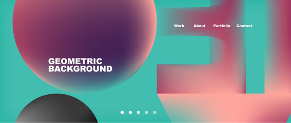 Colorful geometric background with circles. Vector Illustration For Wallpaper, Banner, Background, Card, Book Illustration, landing page