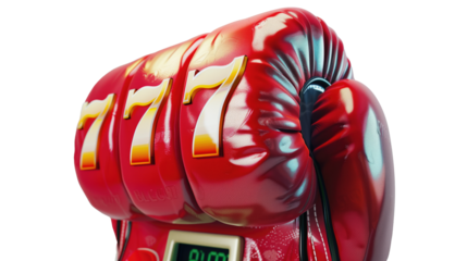 red boxing glove casino slots machine reel