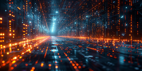 Obraz premium Digital background for tech, AI, neural networks, data, audio, graphics