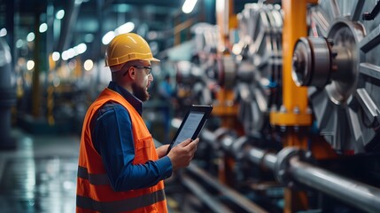 Illustration of Using historical and real-time data to predict equipment failures and schedule proactive maintenance. Ai Generate.