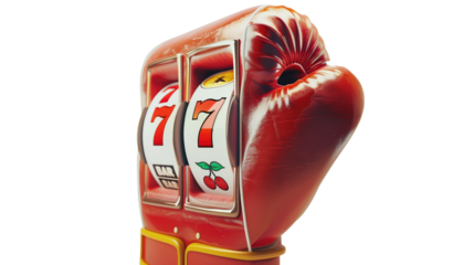 red boxing glove casino slots machine reel