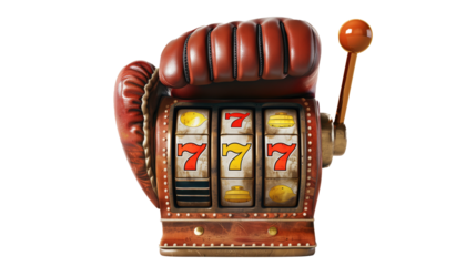 old leather boxing glove casino slots machine reel