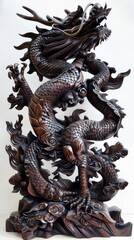 Beautiful wood carvings of mythical animals.