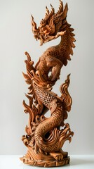 Beautiful wood carvings of mythical animals.