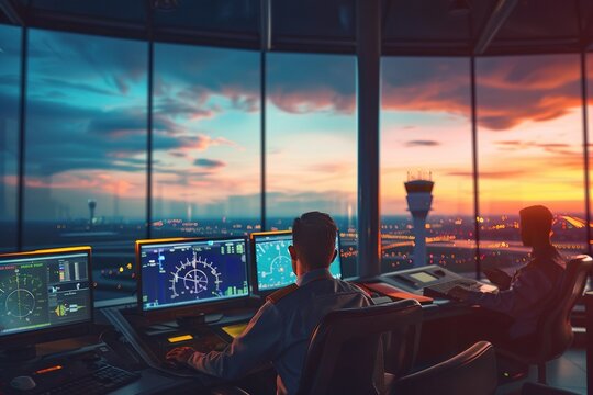 air traffic controller (ATC) at the airport tower