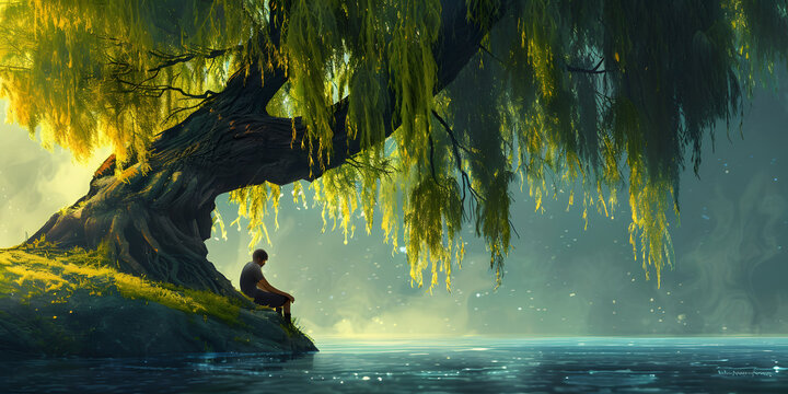 Tristeza retratada como uma &aacute;rvore chorona