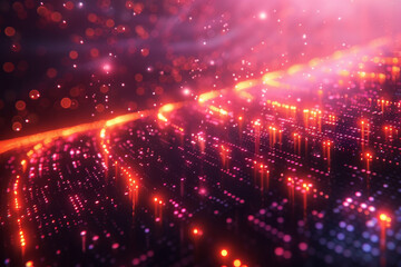 Fototapeta premium Digital background for tech, AI, neural networks, data, audio, graphics