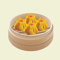 Chinese 3D dim sum food Shu mai