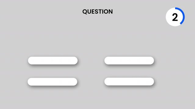  Quiz template for game, exam, tv show, school, test with option on black background.