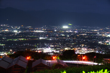 笛吹川フルーツ公園からの夜景