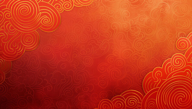 Festive Chinese traditional wave pattern background, creative Chinese style decorative background concept illustration