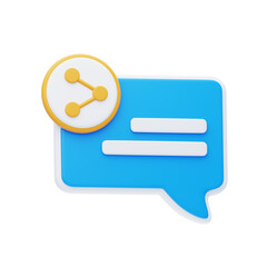 Fototapeta premium 3D Effective Communication By Sharing Messages