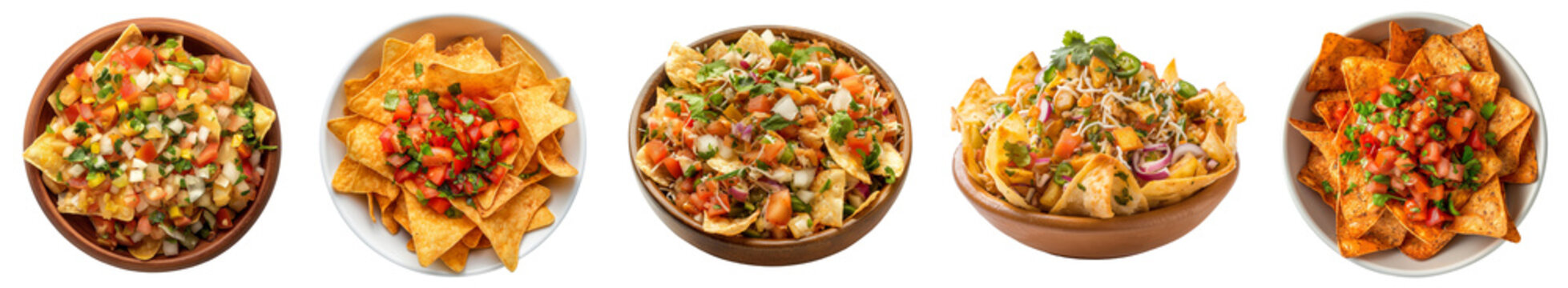 papri chaat, Indian local street dish, food in the bowl, isolated PNG, transparent cutout, top view