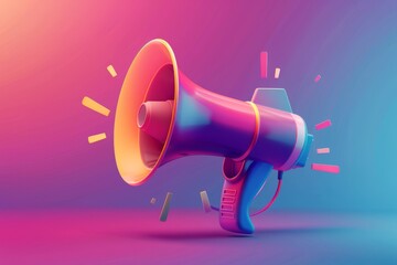 megaphone vector art illustration for announcement, information, blasting info