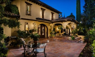 early 20th century spanish colonial house in Pasad