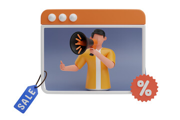 Online Promotion 3D Illustration