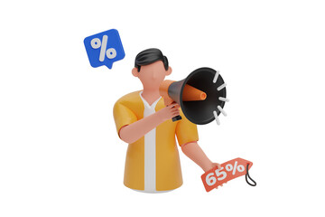 Sales Announcement 3D Illustration