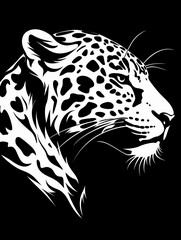 The logo of the head of a Jaguar, a Leopard. Wild cat emblem design. Vector illustration.