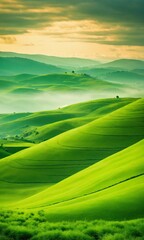 soft green hills forming a dream landscape