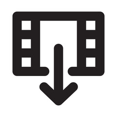 Download down movie arrow line icon