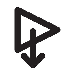Download media down arrow line icon