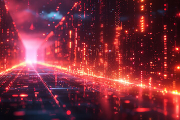 Fototapeta premium Digital background for tech, AI, neural networks, data, audio, graphics