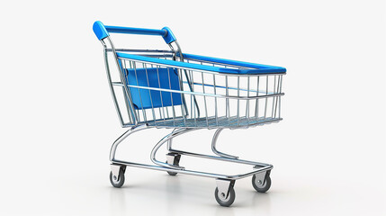 A model of a shopping cart against a white background