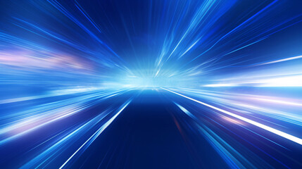 Futuristic abstract background with blue lines and lights, abstract blue PPT background concept illustration with light rays