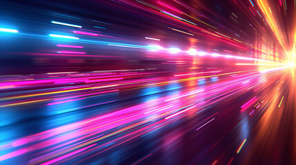 High speed technology concept background, light abstract background, image of speed movement on the road