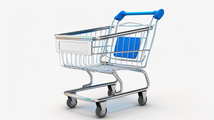 A model of a shopping cart against a white background