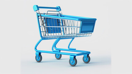 A model of a shopping cart against a white background