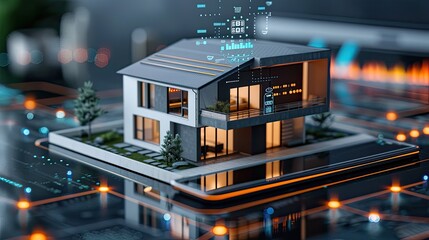 Fototapeta premium Modern Smart Home with Advanced Technology and Digital Interface