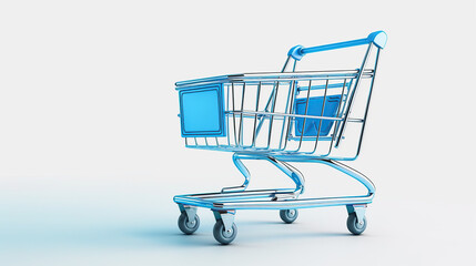 A model of a shopping cart against a white background