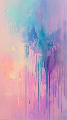 Fototapeta premium Abstract pastel gradient painting with drip effect