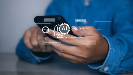 AI chatbot communication business people. AI technology digital customer service