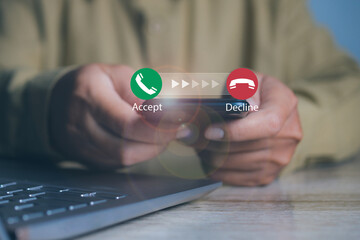 Man Answering the Unknown Caller on a Mobile Smartphone. Incoming Call.