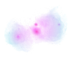 Purple nebula with stars and cosmic dust with transparent background