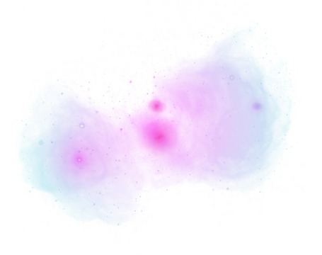 Purple nebula with stars and cosmic dust with transparent background
