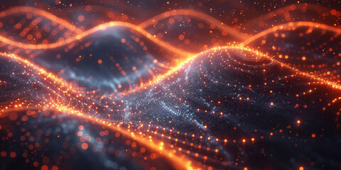 Fototapeta premium Digital background for tech, AI, neural networks, data, audio, graphics