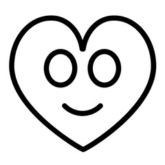 heart smile line icon style