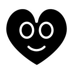heart smile solid icon style