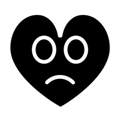 sad heart solid icon style