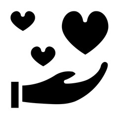 care about a healthy heart solid icon style