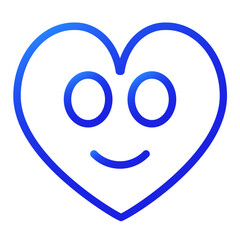  heart smile gradient icon style