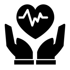 care about heart health glyph icon style